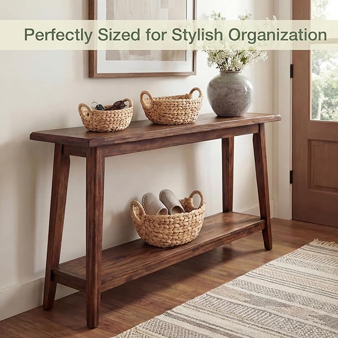 Set of 3 Wicker Storage Baskets for Organizing - Woven Decorative Baskets with Handles - Organizers for Bathroom, Kitchen, and Shelves (Natural)