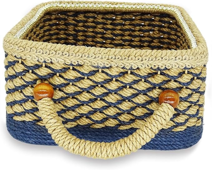 Zenpeace Wicker Small Basket, Suitable For Hand-Woven Basket with Handle，Organizing and Decorating Projects, Clothes and Various Items