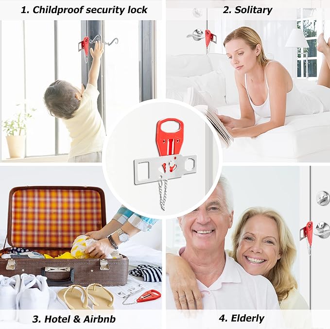 AceMining Portable Door Lock Home Security Door Lock Travel Lockdown Locks for Additional Safety and Privacy Perfect for Traveling Hotel Home Apartment College
