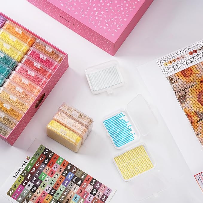 20pcs Diamond Sorting Tray - Diamond Art Storage Tray with Lids, 2-in-1 Stackable Diamond Painting Accessories for 5D Art Beads Storage & Line-Up