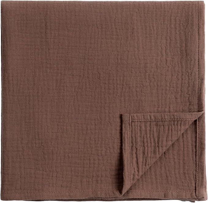 Meracorallo Muslin Swaddle Blanket, 100% Cotton Receiving Blanket Soft and Breathable Swaddle Wrap for Baby Boys and Girls, Brown