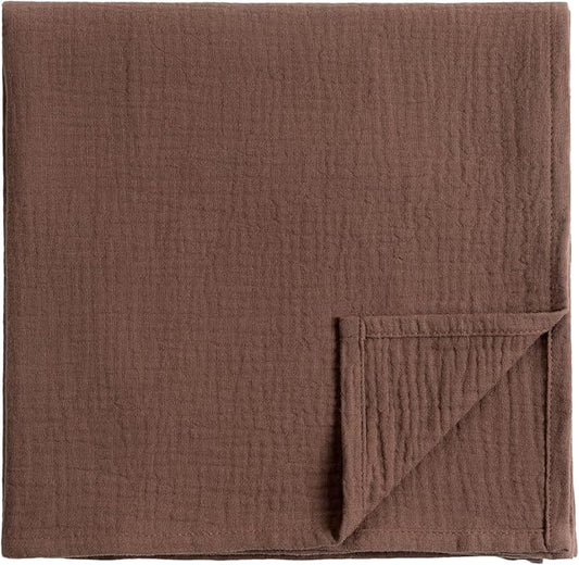 Meracorallo Muslin Swaddle Blanket, 100% Cotton Receiving Blanket Soft and Breathable Swaddle Wrap for Baby Boys and Girls, Brown