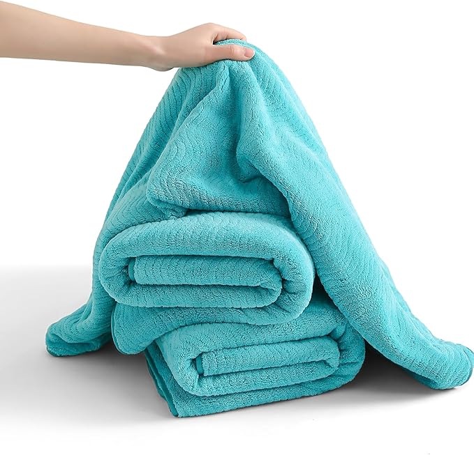 8 Piece Bath Towel Set — 2 Oversized Large Bath Sheet,2 Hand Towels,4 Washcloths — Ultra Soft Cozy Bath Towel Set for Bathroom Hotel Gym Spa,Highly Absorbent & Quick Dry Bathroom Towel Collections,Teal