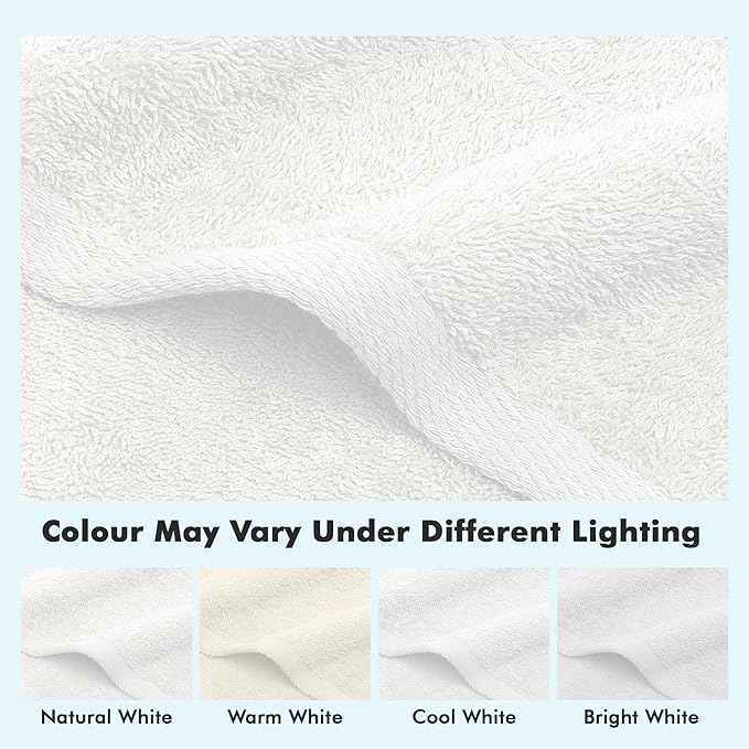 100% Cotton Hand Towels for Bathroom – Soft & Absorbent Towel Set– Pack of 6 Small Towel (34x20in) – Quick Dry Luxury Cotton Hand Towels – White