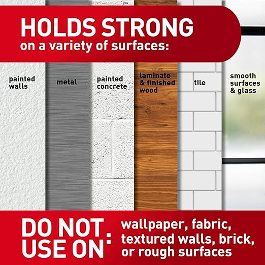 Command Indoor Large Replacement Strips, Holds up to 5 lb, 20 Adhesive Strips, Damage-Free Wall Hanging, Re-Hang Large Hooks for Home Decor and Wall Decor