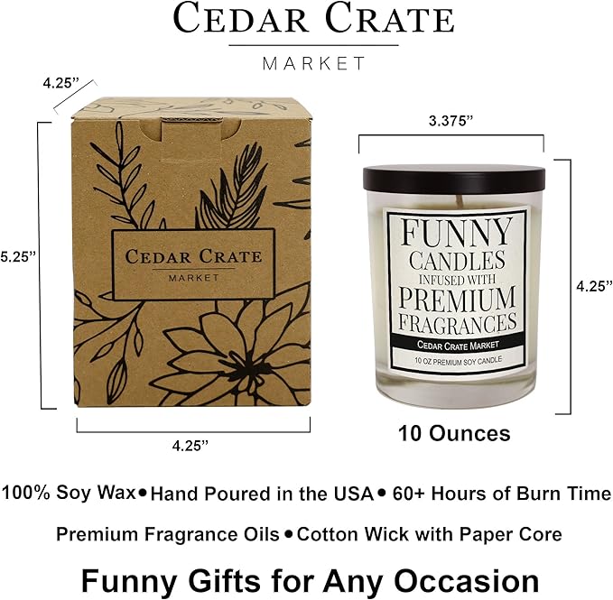 Cedar Crate Market - Funny Candle - House Warming Gifts New Home. Housewarming Gifts for Women, Men, Couple, New Homeowner First Apartment Essentials Closing Presents for Home Buyers