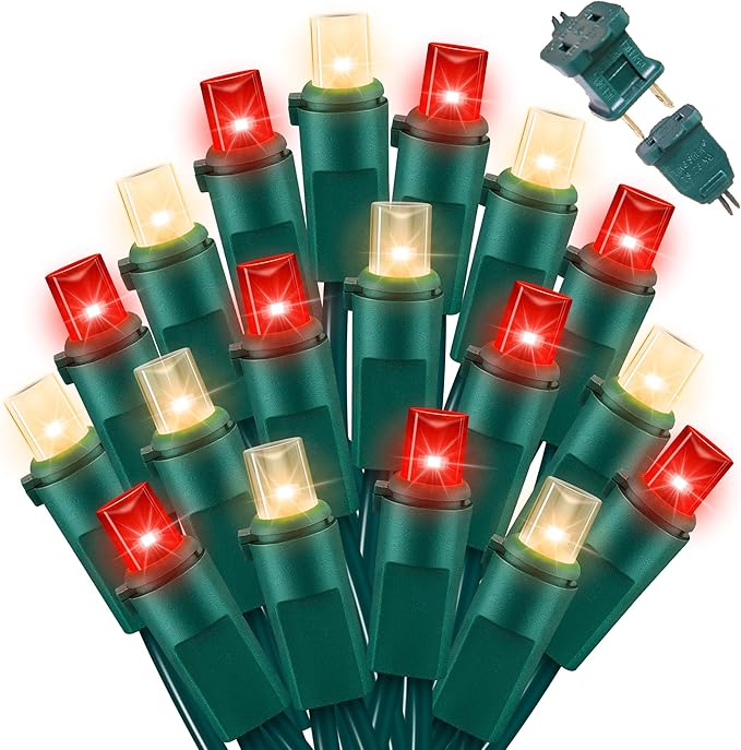 LAMPHOME Red Warm Valentine's String Lights Indoor Outdoor Waterproof,Expandable 21.6 Ft 100 LED Christmas Fairy Light Valentine's Day Garland Party Patio Bedroom Xmas Tree Galentine's Day Decoration