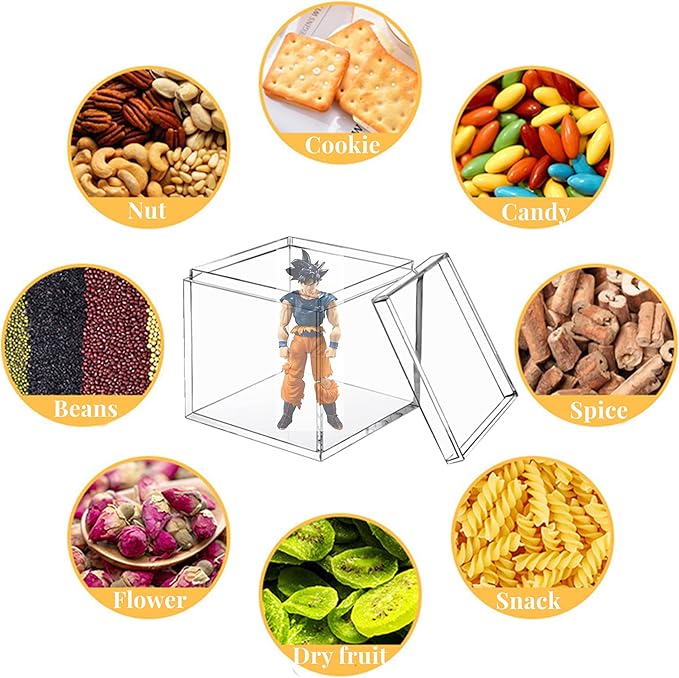 KissYou Acrylic Box 8 Pieces Clear Display Box with Lid Multi-Purpose Square Cube Jewelry Storage Contanier Party Christmas Candy Box