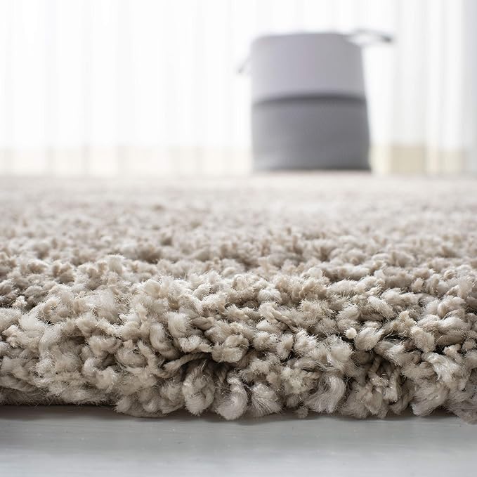SAFAVIEH Hudson Shag Collection Area Rug - 5'3" x 7'6", Beige & Ivory, Modern Trellis Design, Non-Shedding & Easy Care, 2-inch Thick Ideal for High Traffic Areas in Living Room, Bedroom (SGH281S)