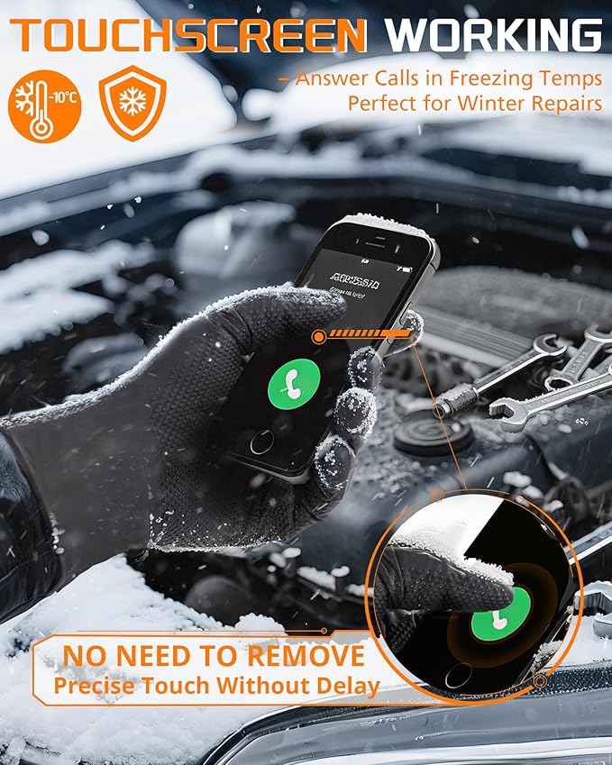 wcy 9 Mil Heavy Duty Black Nitrile Gloves,Raised Diamond Texture Grip,Industrial Mechanic Rubber Gloves Disposable Latex Free Chemical Resistant Guantes for Work,Cooking,Food Safe - Large,80Count