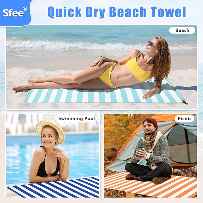 4 Pack(8Pcs) Microfiber Travel Towel, Beach Towel Quick Dry Towel Camping Towel Super Absorbent Compact Lightweight Sports Towel Gym Towel Set for Beach, Gym, Hiking, Pool, Backpacking, Yoga