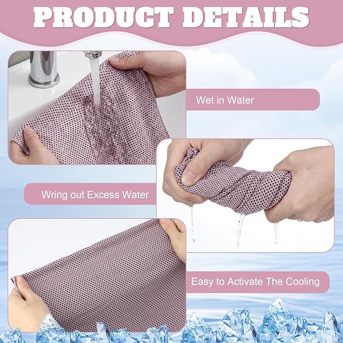 Cooling Towel Bulk - Neck & Face Cool Chilly Towels Microfiber Breathable Sport Sweat Rag for Gym, Yoga, Travel, Camping, Running, Outdoor