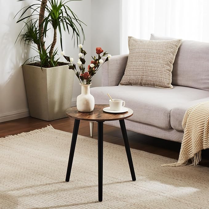 Round Side Table - Modern Nightstand End Table for Small Spaces