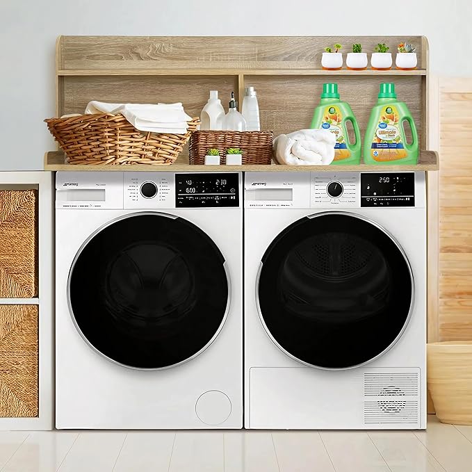 Royxen Laundry Countertop with 20" Shelf Universal Fit, Washer and Dryer Countertop with Storage Space, Laundry Room Storage (White Oak)