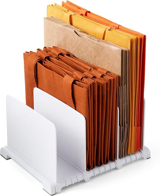 YouCopia StoraBag Reusable Shopping Bag Organizer, Adjustable Shelf Dividers for 20+ Tote, Cloth, Grocery and Lunch Bags (Pack of 6)