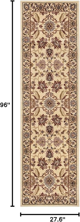 SAFAVIEH Lyndhurst Collection Runner Rug - 2'3" x 8', Ivory & Ivory, Traditional Oriental Design, Non-Shedding & Easy Care, Ideal for High Traffic Areas in Living Room, Bedroom (LNH216A)