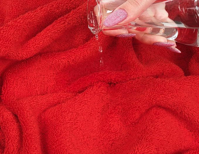 American Soft Linen 100% Cotton 600 GSM Turkish 40x80 Oversized Bath Towel Sheet, Extra Large Adult Towels for Bathroom, Red Bath Sheet