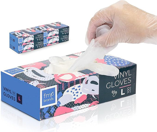Fit Meal Prep 400 Pack Disposable Latex Free Large Vinyl Food Prep Gloves - Powder Free, Ideal for Kitchen, Bathroom, Household, Gardening
