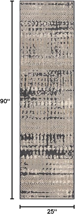 Mohawk Home Dutton Modern Abstract Stripe Gray 2' 1" x 7' 6" Area Rug Perfect for Kitchen, Living Room, Dining Room