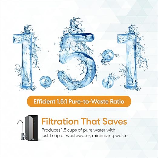 Brio Prism TROE600PRISM Reverse Osmosis Water Filtration, 4-Stage Tankless RO Water Filter System for Under Sink, 600 GPD, 1.5:1 Pure to Drain, Reduces TDS, Faucet, USA-Based Customer Support, Black