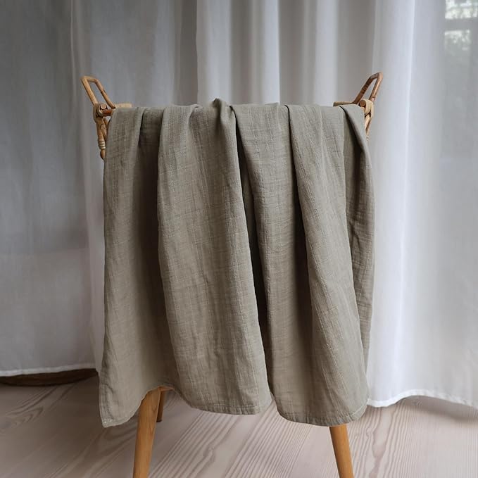Baby Swaddle – Organic Cotton Muslin Baby Swaddles for Newborns Baby Boys 47” x 47” (Sage Green)