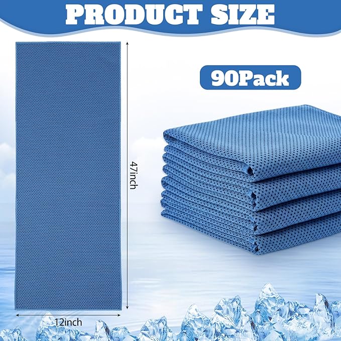 Cooling Towel Bulk - Neck & Face Cool Chilly Towels Microfiber Breathable Sport Sweat Rag for Gym, Yoga, Travel, Camping, Running, Outdoor