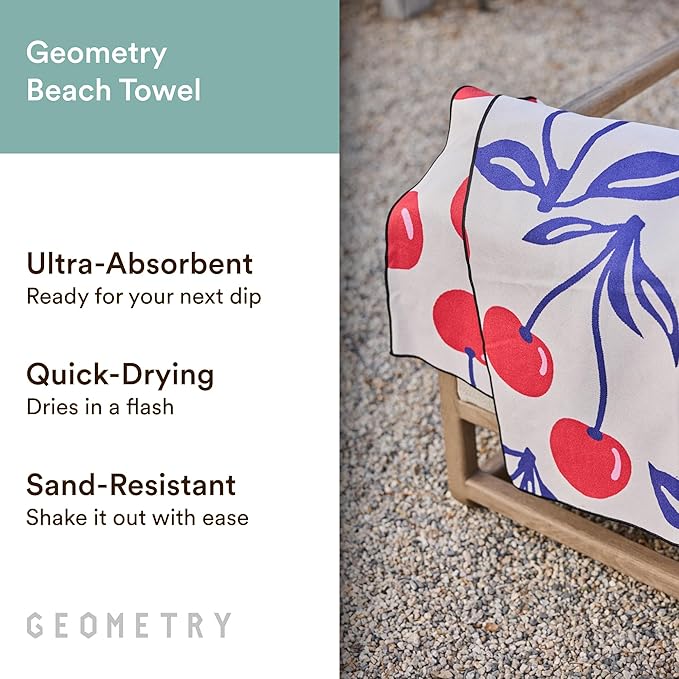 Micro-Loop Beach Towel – Spring & Summer Collection – Quick-Dry, Sand-Resistant, Ultra-Absorbent Compact Towel for Beach & Travel (Cherry Slush)