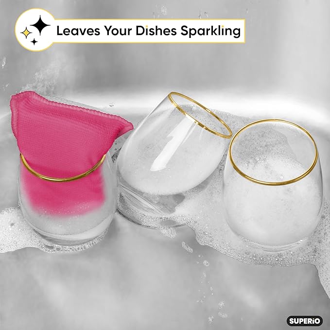 Microfiber Sponges for Dishes Kitchen Sponges Non-Scratch Sponge Dish Scrubber Pack of 9 Heavy Duty Household Cleaning Sponges Multi-Purpose Cleaning Supplies Dish Sponge Kitchen Sponges
