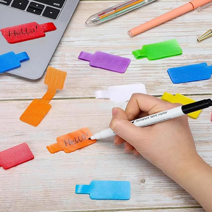 32x Multi-Color Write On Wire Tags - Cord Tag Labeling for Electronics, Cable Organizer, Management Identification