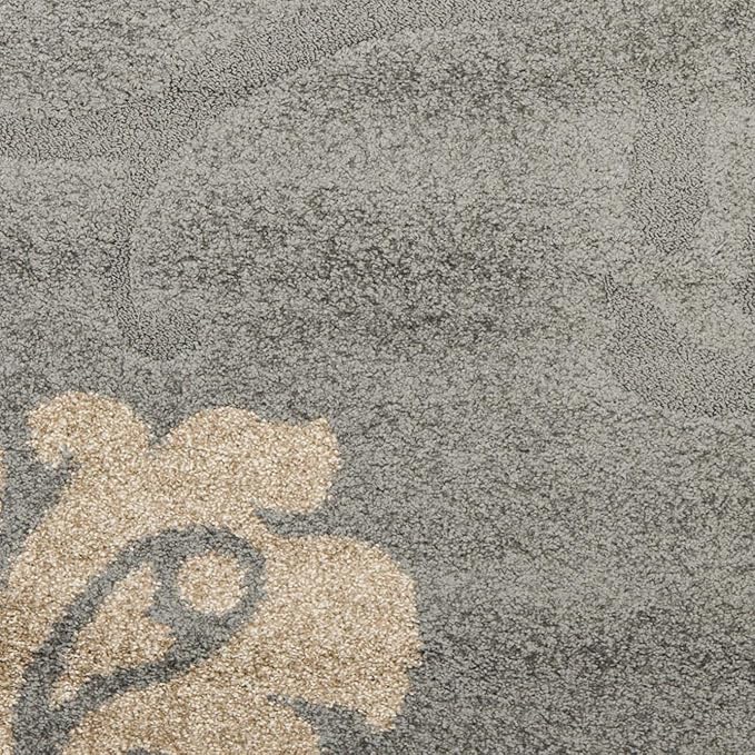 SAFAVIEH Florida Shag Collection Runner Rug - 2'3" x 9', Grey & Beige, Floral Design, Non-Shedding & Easy Care, 1.2-inch Thick Ideal for High Traffic Areas in Living Room, Bedroom (SG458-8013)