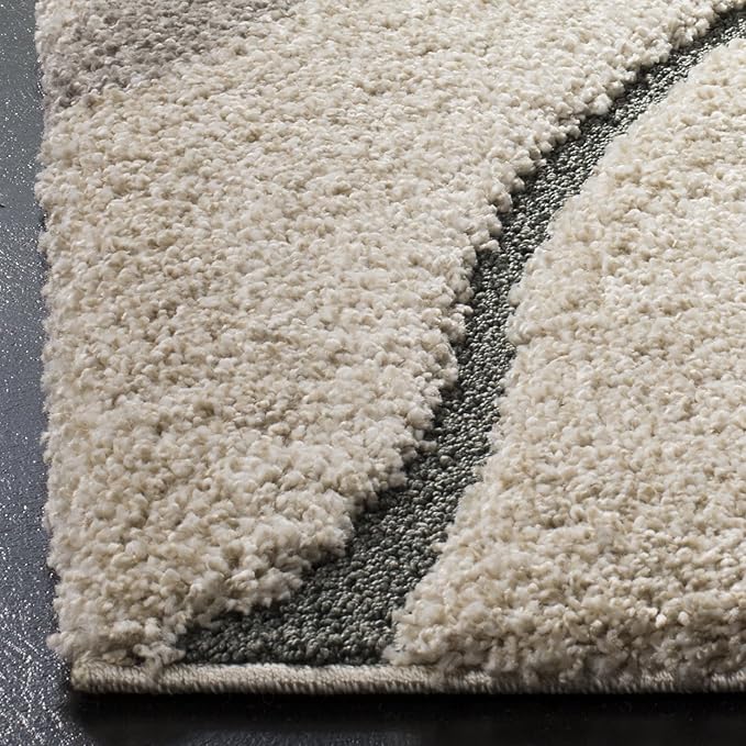 SAFAVIEH Florida Shag Collection Area Rug - 5'3" x 7'6", Cream & Light Blue, Non-Shedding & Easy Care, 1.2-inch Thick Ideal for High Traffic Areas in Living Room, Bedroom (SG472-1160)