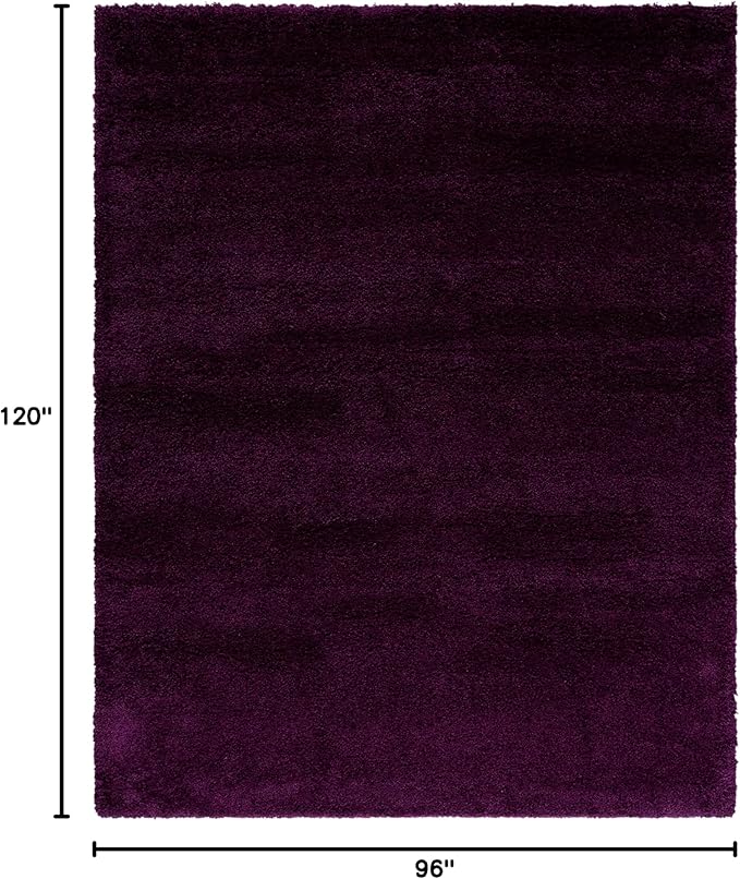 SAFAVIEH Santa Monica Shag Collection 8' x 10' Purple SGN725 Solid Non-Shedding Living Room Bedroom Dining Room Entryway Plush 2-inch Thick Area Rug