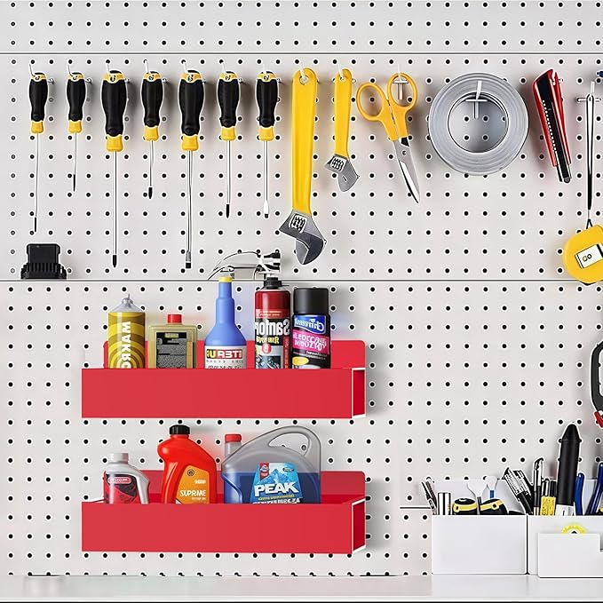 Magnetic Spice Rack Organizer for Fridge Seasoning Organizer for Kitchen storage with Screw Magnetic Shelf for Refrigerator and Oven (6pack-Red)