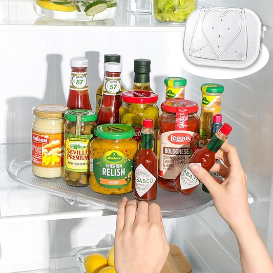 LAMU Lazy Susan Organizer Turntable 15.67''x11.7'' for Refrigerator Organizers and Storage, Fridge Organizer, Condiment Organizer for Kitchen, Table Top, Cabinet, Pantry, Countertop, 1 Pack