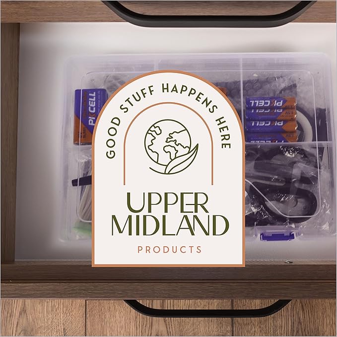 Upper Midland Products Instant Junk Drawer - Funny Housewarming Gifts - 92 Piece Kit - Filled With Home Essentials Must Haves For New Apartments, College Dorm Rooms, and Houses