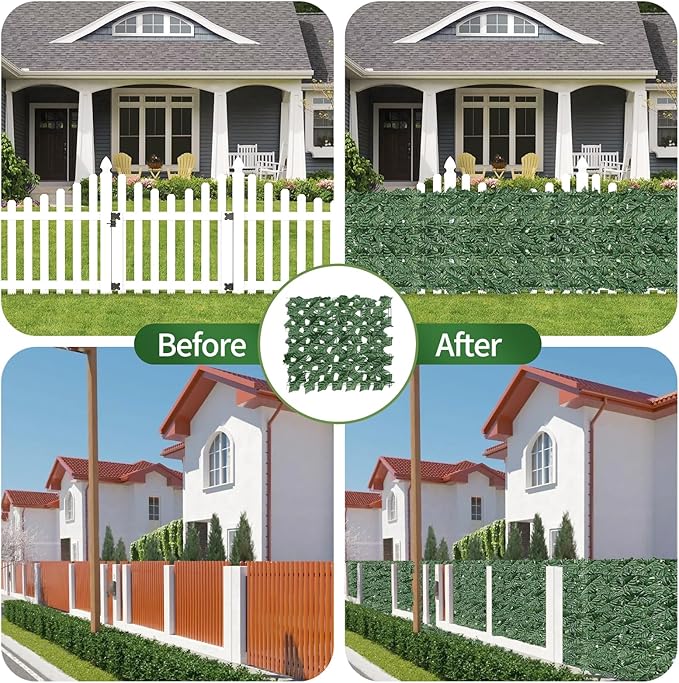Artificial Ivy Privacy Fence Screen,59"x118" UV-Anti Fake Leaves Plant Vine,Privacy Hedges Wall for Indoor Outdoor Garden Backyard Decor