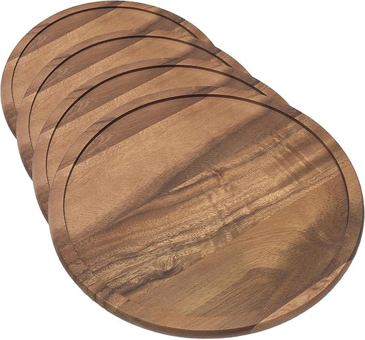 Lipper International Acacia Wood 14" Kitchen Turntable (Pack of 4)