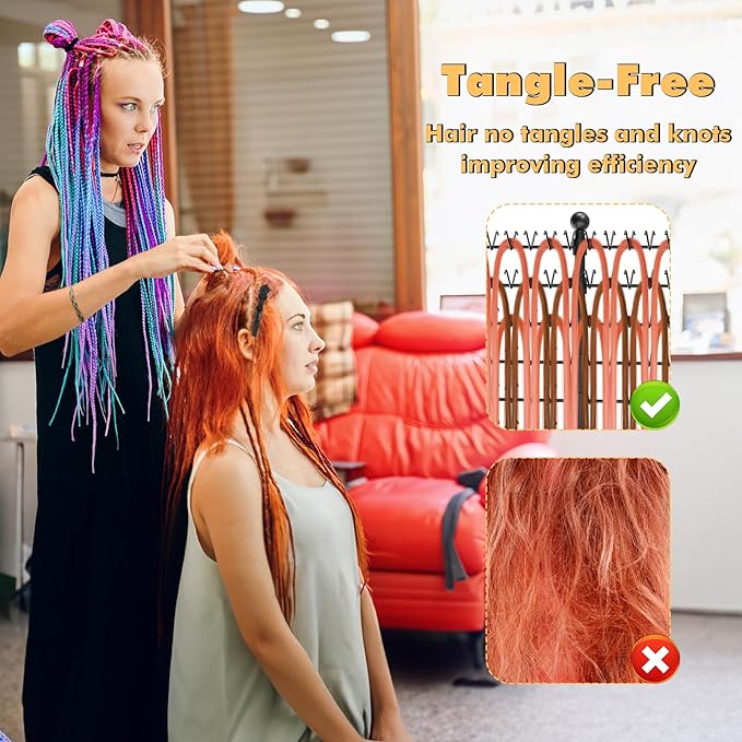 Portable Braiding Hair Rack with Wheels & Storage Drawers,280 Pegs Hair Extension Holder Hanger for Braiding Hair Separator Stand Display,Hair Rack with Stylist Hair braiding Tools(Black)