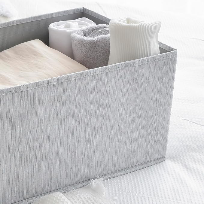 2 Pack Large Storage Baskets for Shelves | Fabric Closet Organizers and Storage Bins with Handles Home Organization | Decorative Collapsible Baskets for Organizing Clothes 14.7"x 10.24"x 8.27"