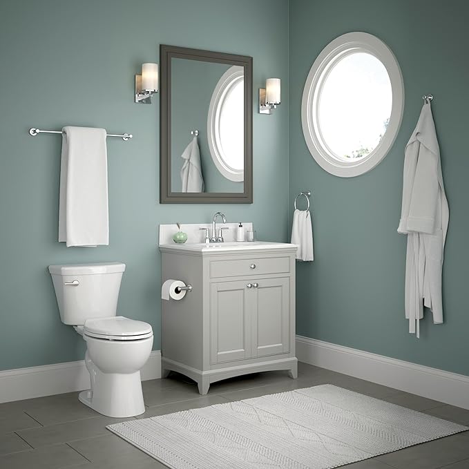 Franklin Brass Wake 5-Piece Bathroom Set SpotShield Brushed Nickel 18" & 24" Towel Bar Racks, Toilet Paper Holder, Ring, Hook | Accessories | Hardware | Fixtures WAK65-BN