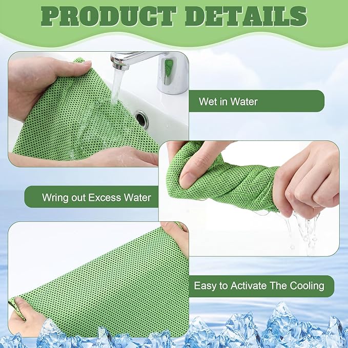 Cooling Towel Bulk - Neck & Face Cool Chilly Towels Microfiber Breathable Sport Sweat Rag for Gym, Yoga, Travel, Camping, Running, Outdoor