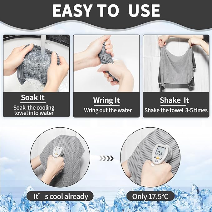 Cooling Towel Bulk - Neck & Face Cool Chilly Towels Microfiber Breathable Sport Sweat Rag for Gym, Yoga, Travel, Camping, Running, Outdoor