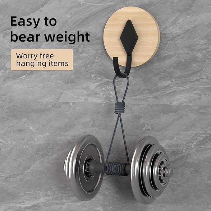 Kayqi 15 lbs (Max) Self-Adhesive Aluminum Alloy Hooks for Bath, Kitchen, Bar, Office, Simple and Versatile, (Pack of 6)