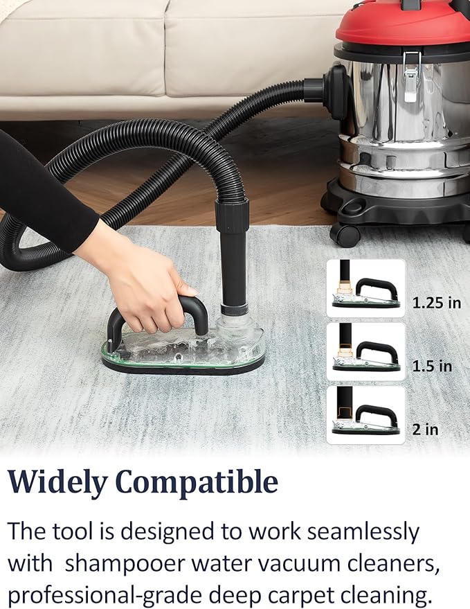Handheld Sub Surface Carpet Extractor Cleaner Stain Remover Tool Attachments for Water Wet Dry Vacuum Machine, Deep Cleaning Rug Shampooer Solution for Pets Dogs