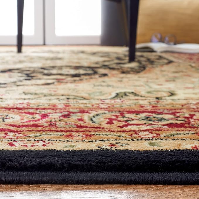 SAFAVIEH Lyndhurst Collection Accent Rug - 3'3" x 5'3", Black & Red, Traditional Oriental Design, Non-Shedding & Easy Care, Ideal for High Traffic Areas in Entryway, Living Room, Bedroom (LNH330Y)