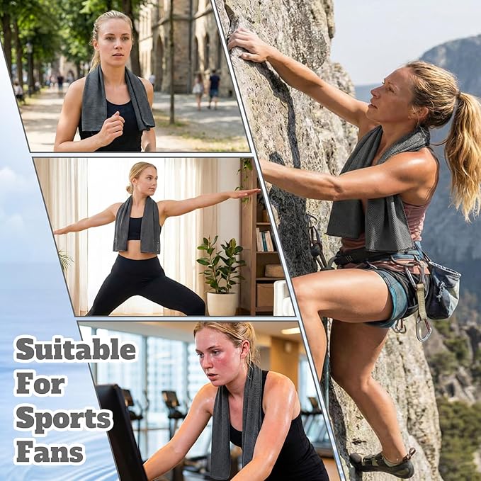 Cooling Towel Bulk - Neck & Face Cool Chilly Towels Microfiber Breathable Sport Sweat Rag for Gym, Yoga, Travel, Camping, Running, Outdoor