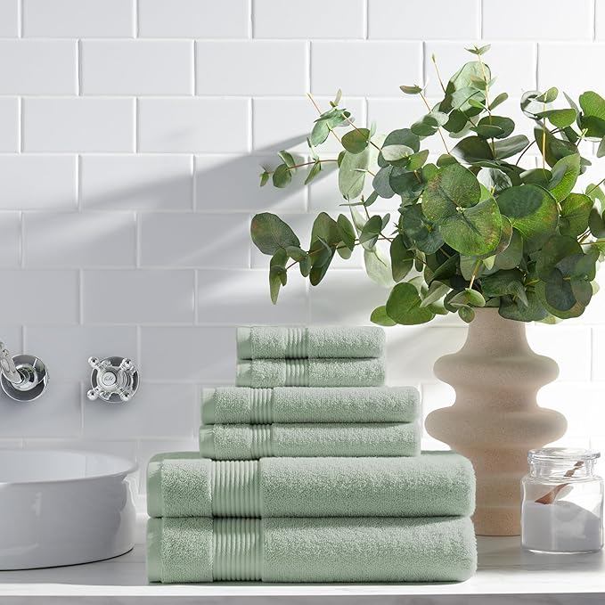 Arkwright Solid Bulk Washcloths, Case of 60, 100% Cotton 600 GSM Soft Absorbent Face and Body Wash Towels for Bathroom, Hotel Spa or Vacation Rental, 13 x 13 in, Eucalyptus Green