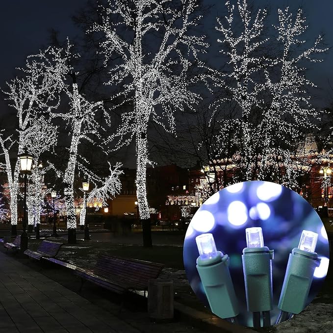 LAMPHOME White Christmas Lights Indoor Outdoor, Connectable String Lights Plug in, Mini White Fairy Light for Patio Dorm Classroom Bedroom Christmas Tree Wedding Party Garland Birthday Festival