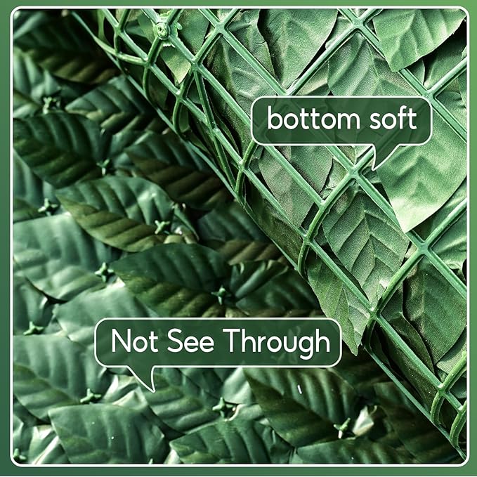 Artificial Ivy Privacy Fence Screen, 120x60 inch Faux Hedge Fence Panel Greenery Vines, Balcony Privacy Screen Decoration for Patio, Balcony, Wall, Backyard Indoor Outdoor