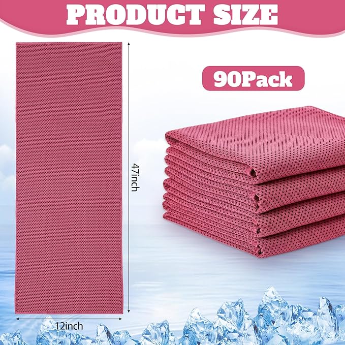 Cooling Towel Bulk - Neck & Face Cool Chilly Towels Microfiber Breathable Sport Sweat Rag for Gym, Yoga, Travel, Camping, Running, Outdoor
